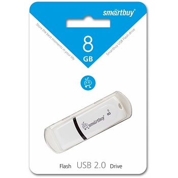 Флеш диск USB SmartBuy 8Gb Paean White 