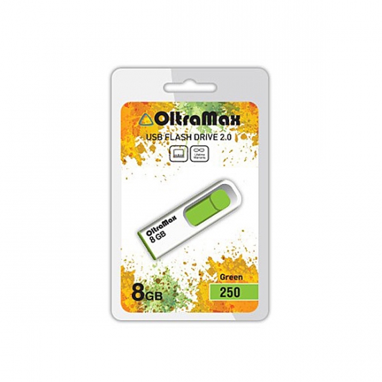 Флеш диск USB OltraMax  8Gb 250 зеленый 