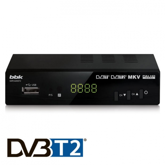 ТВ приставка BBK SMP240HDT2 черный 
