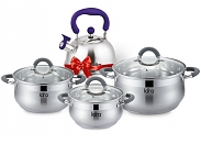 Набор посуды Lara Bell LR02-92  кастрюли: 1.9, 3.6, 6.1л+чайник 