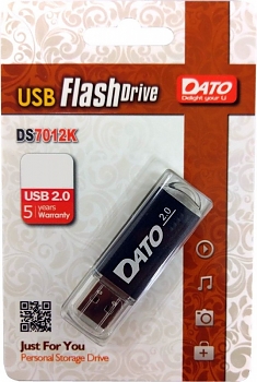 Флеш диск USB Dato 16Gb DS7012 USB2.0 черн 