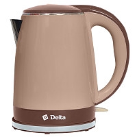 Чайник электрический Delta DL-1370 бежевый/коричневый 