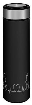 Термос Lara LR04-19 черный/сталь 420мл, soft touch, фильтр ситечко 