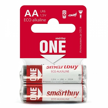 Батарейка SmartBuy ONE LR6 (AA) Shrink Card-2 