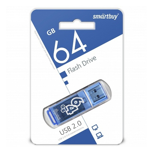 Флеш диск USB SmartBuy 64Gb Glossy blue 