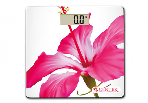 Весы напольные Centek CT-2416 розовый цветок 