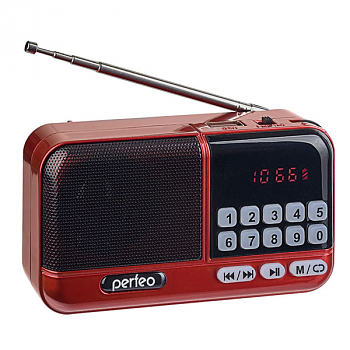 Радиоприемник Perfeo Aspen красный FM/MP3 