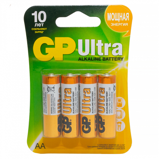 Батарейка GP Ultra alkaline LR6 (15AUGL) BL4 