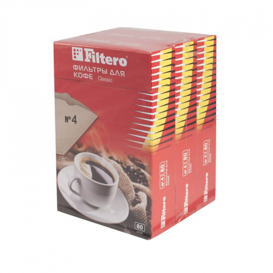 Фильтр для кофеварки Filtero №4 коричневый 240шт 