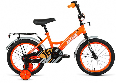 Велосипед Forward ALTAIR KIDS 16, сезон 2020-2021, ярко-оранжевый/белый 