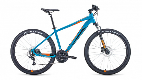 Велосипед Forward APACHE 27,5 3.2 disc, рост 15'', сезон 2020-2021, бирюзовый/оранжевый, 21 ск 