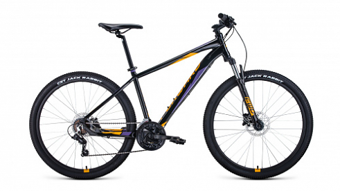 Велосипед Forward APACHE 27,5 3.2 disc, рост 17'', сезон 2020-2021, черный/оранжевый, 21 ск 